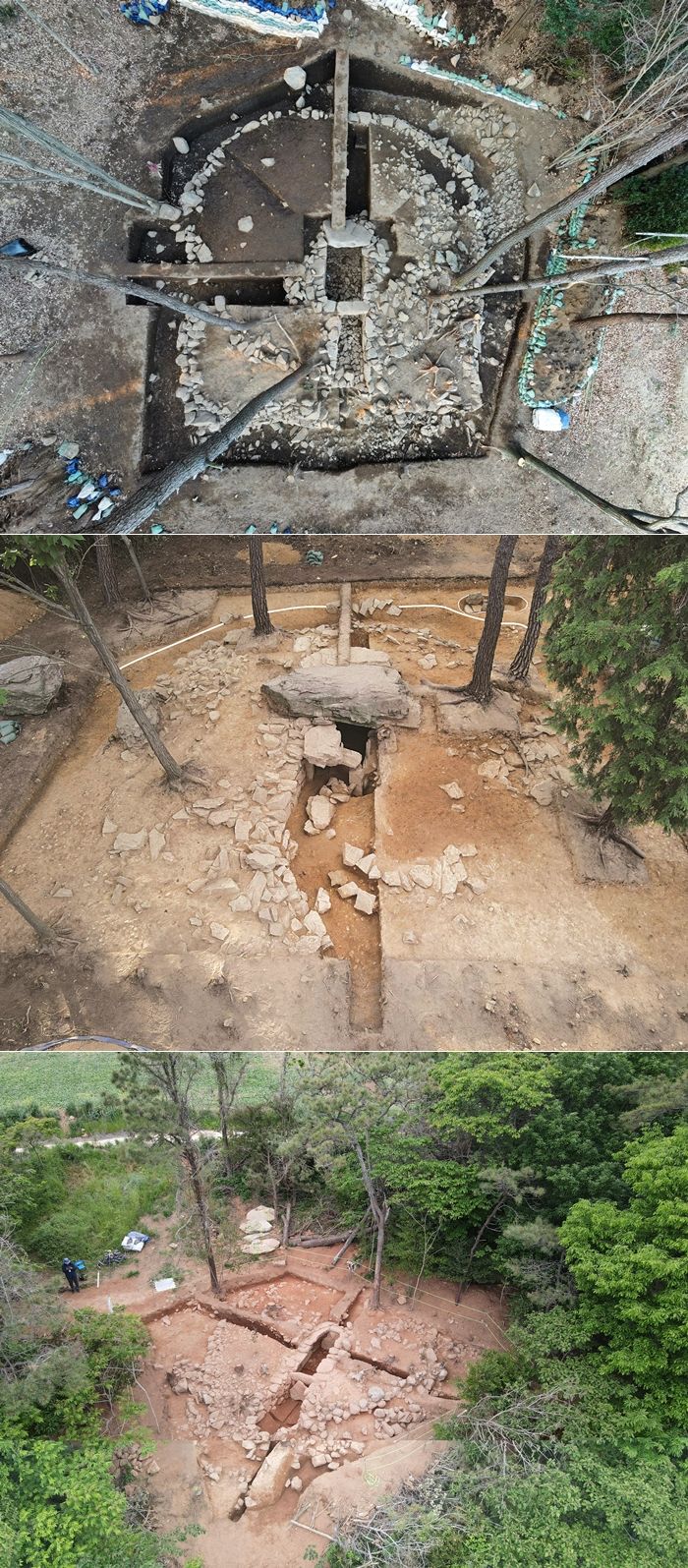 [고흥=뉴시스] 고흥군 백제고분 3건 전라남도 기념물 지정. 위부터 '포두면 봉림리 고분', '도화면 당오리 고분', '도화면 봉룡리 고분'. (사진=고흥군 제공) 2026.04.09. photo@newsis.com *재판매 및 DB 금지