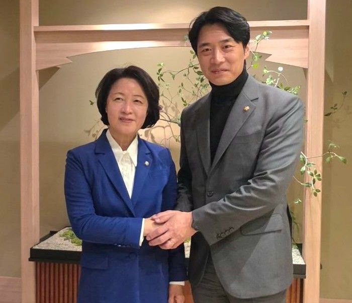 [수원=뉴시스] 추미애 의원과 한준호 의원. (사진=추 의원 SNS) 2026.04.09. photo@newsis.com *재판매 및 DB 금지