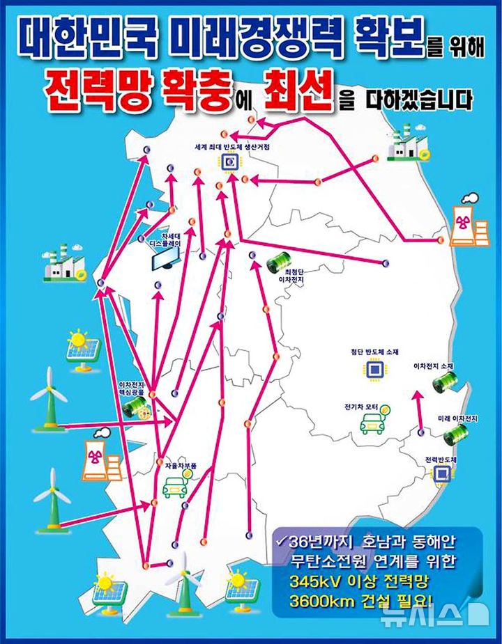 [나주=뉴시스] 수도권 전력 공급용 송전선로 관망도. (그래픽=한전 제공) photo@newsis.com *재판매 및 DB 금지