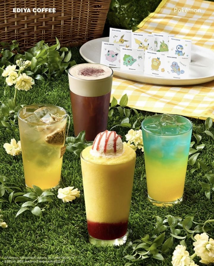 [서울=뉴시스] 이디야커피 포켓몬 음료 4종. (사진=이디야커피 제공) *재판매 및 DB 금지
