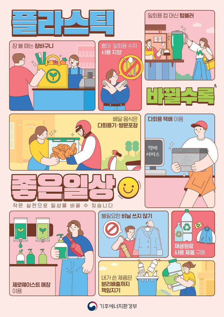 [세종=뉴시스]플라스틱 줄이기 홍보 이미지다.(사진=기후부 제공) *재판매 및 DB 금지