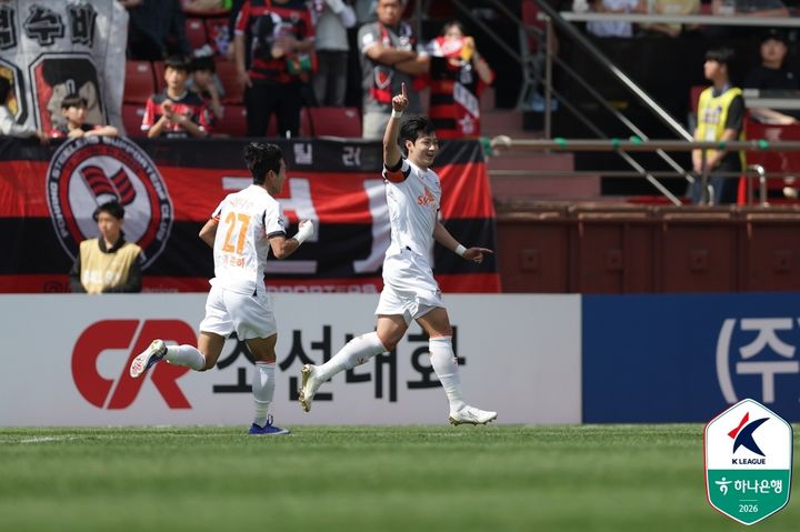 [서울=뉴시스]K리그1 제주 신상은 쐐기골. (사진=한국프로축구연맹 제공)