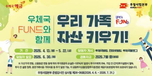 [서울=뉴시스] 과학기술정보통신부 우정사업본부는 다음달 22일까지 우체국 펀드 가입 고객을 대상으로 갤럭시 S26 등 경품을 증정한다고 13일 밝혔다. (사진=우본 제공) 2026.04.13. photo@newsis.com *재판매 및 DB 금지
