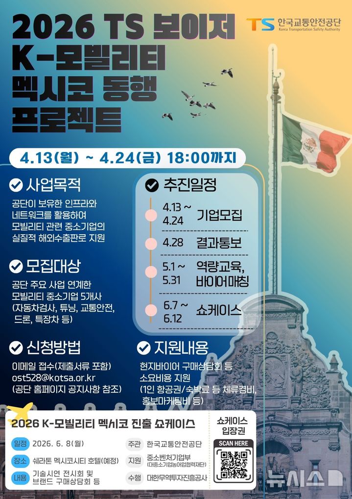 TS, 모빌리티 中企 5곳 멕시코 시장 진출 돕는다…참여 기업 모집