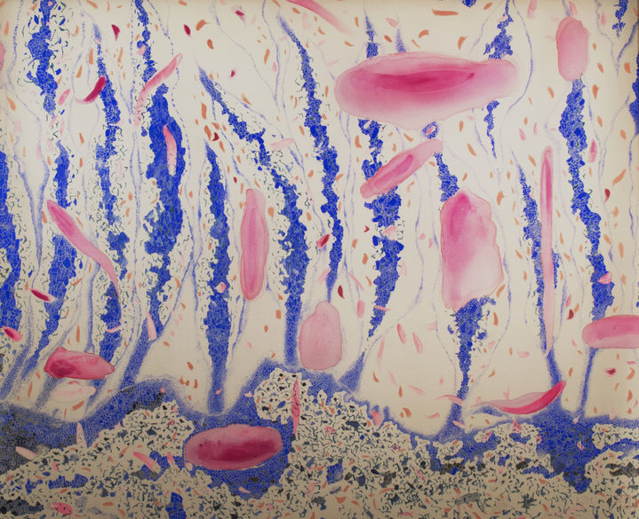 [부산=뉴시스] 김성미 작가의 '자연점으로부터-파동의변주 그너머 모호함의 여백'. (사진=아리안갤러리 제공) 2026.04.13. photo@newsis.com *재판매 및 DB 금지