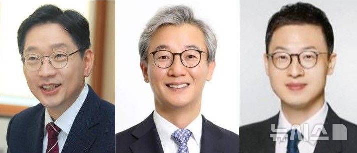 [창원=뉴시스] 더불어민주당 김경수(왼쪽부터) 경남도지사 후보, 전재수 부산시장 후보, 김상욱 울산시장 출마예정자. (사진=뉴시스 DB). photo@newsis.com 