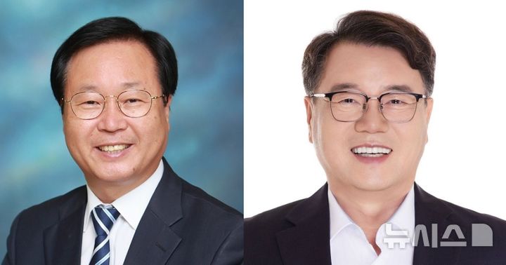 [완주=뉴시스] 김민수 기자= 왼쪽부터 유희태, 이돈승 더불어민주당 완주군수 예비후보. *재판매 및 DB 금지