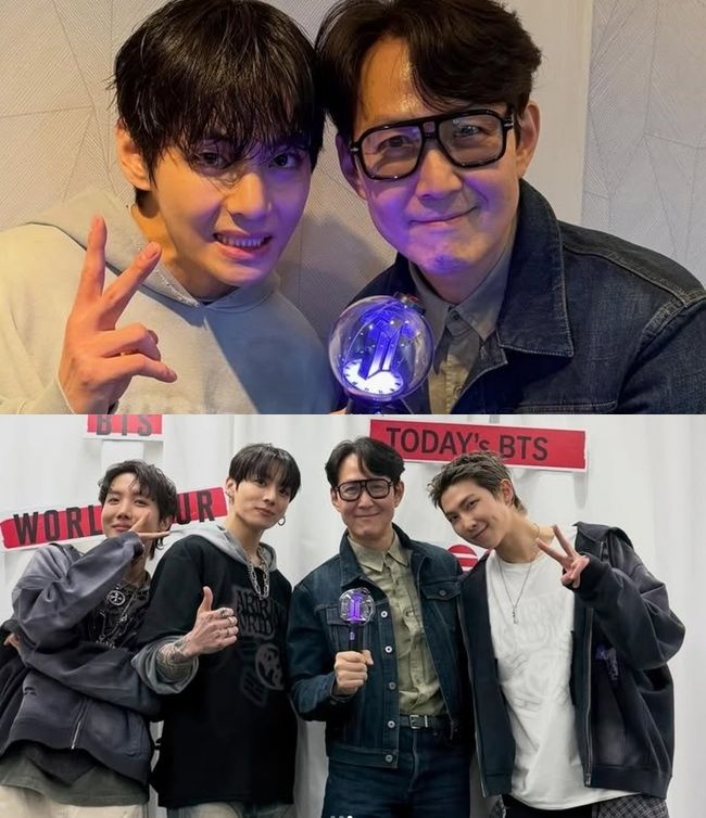 이정재, 아미봉 들었다…BTS 콘서트 관람