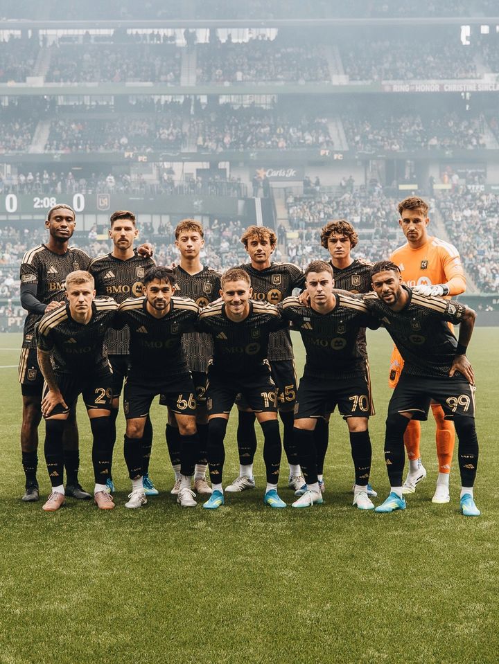 [서울=뉴시스] 미국 프로축구 메이저리그사커(MLS) 로스앤젤레스FC(LAFC)의 포틀랜드 원정 라인업. (사진=LAFC SNS 캡처) 2026.04.12. photo@newsis.com *재판매 및 DB 금지