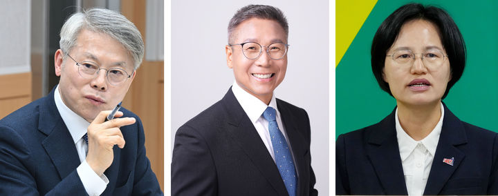 [광주=뉴시스] 6·3 지방선거를 50일 남겨두고 초대 전남광주통합특별시장 각 정당 공천을 받은 예비후보. (사진 왼쪽부터) 더불어민주당 민형배, 진보당 이종욱, 정의당 강은미 후보. (사진=뉴시스DB) photo@newsis.com *재판매 및 DB 금지