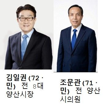 [양산=뉴시스] 6·3 지방선거 더불어민주당 경남 양산시장 최종 결선에 진출한 김일권·조문관 예비후보. (사진=뉴시스 DB). photo@newsis.com *재판매 및 DB 금지