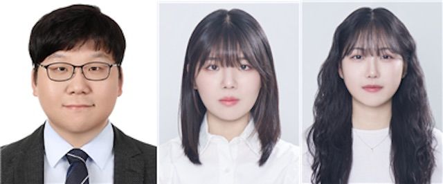 [서울=뉴시스] (왼쪽부터) 한양대 유기나노공학과 위정재 교수, 박민지 석박통합과정생, 진수현 석사과정생. (사진=한양대 제공) 2026.04.14. photo@newsis.com *재판매 및 DB 금지