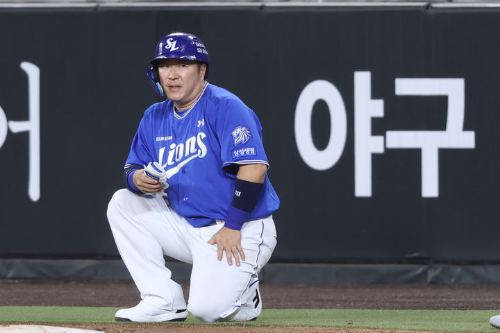 [서울=뉴시스] 프로야구 삼성 라이온즈의 최형우가 14일 대전 한화생명볼파크에서 열린 2026 신한 쏠 KBO리그 한화 이글스와의 경기 7회 안타를 때리며 개인 통산 2600안타를 완성했다. (사진=삼성 라이온즈 제공) 2026.04.14. *재판매 및 DB 금지