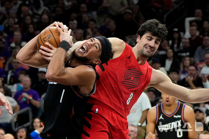 [피닉스=AP/뉴시스] 미국프로농구(NBA) 포틀랜드 트레일블레이저스의 데니 아브디야. 2026.04.14.