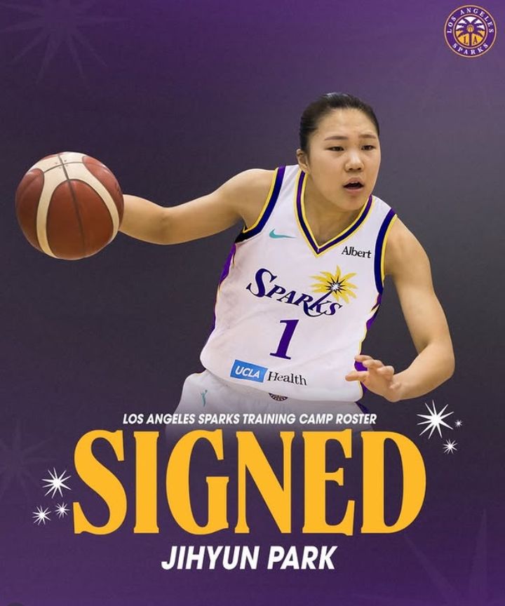 [서울=뉴시스] 미국여자프로농구(WNBA) LA 스파크스와 계약한 박지현. (사진 = LA 스파크스 인스타그램 캡처) *재판매 및 DB 금지