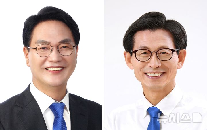 [고창=뉴시스] 제9회 전국동시지방선거 전북 고창군수선거에 출마하는 민주당 심덕섭 예비후보(왼쪽), 혁신당 유기상 예비후보(오른쪽). *재판매 및 DB 금지