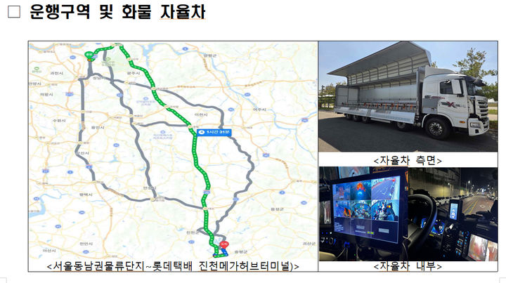 [서울=뉴시스] 국토교통부는 유상 화물운송 허가 평가를 통과한 ㈜라이드플럭스를 오는 6월부터 서울 동남권 물류단지와 롯데택배 진천메가허브터미널을 잇는 112㎞의 장거리 노선에 90㎞/h의 속도로 택배운송서비스를 실시한다고 16일 밝혔다. 2026.04.16. (사진=국토교통부 제공) photo@newsis.com *재판매 및 DB 금지