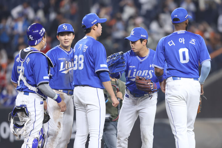 [서울=뉴시스] 프로야구 삼성 라이온즈 선수단. (사진 = 삼성 라이온즈 제공) *재판매 및 DB 금지