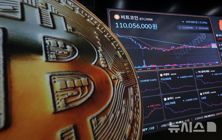 [서울=뉴시스] 이란전쟁 종전 협상 재개 가능성에 비트코인이 7만5천달러 선을 회복하고 가상화폐가 상승세를 보인 15일 오후 서울 서초구 빗썸라운지 강남점에 비트코인 시세가 표시되고 있다.글로벌 금융 인사들이 달러 기반 스테이블코인의 글로벌 결제가 증가하면서 신흥국 경제의 통화 주권과 자금 통제권이 약화할 위험이 있다고 경고했다. *사진은 본문과 관계없음 (사진=뉴시스DB) 2026.04.21.