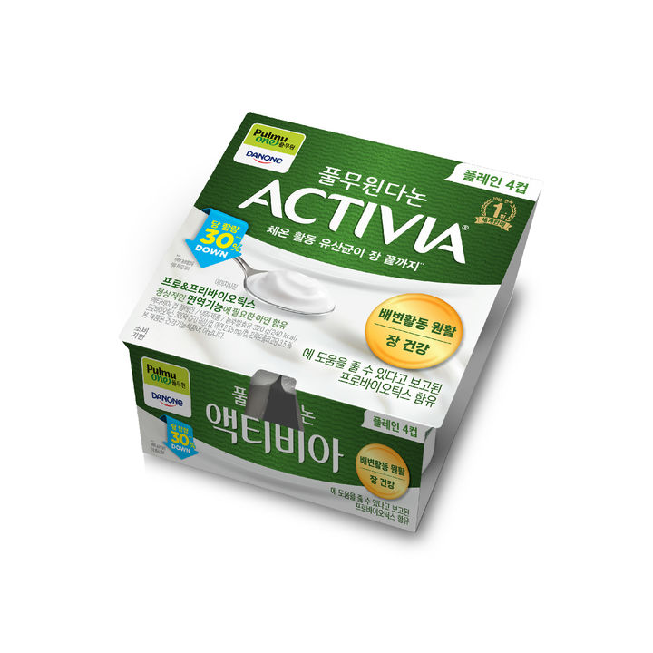 [서울=뉴시스] 풀무원다논은 '액티비아 컵 플레인'의 당 함량을 낮추는 리뉴얼을 진행했다.(사진=풀무원다논) *재판매 및 DB 금지