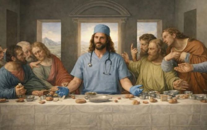 [서울=뉴시스] 도널드 트럼프 미국 대통령이 자신을 예수에 빗댄 인공지능(AI) 합성 사진을 트루스소셜에 업로드했다가 삭제한 가운데, SNS에서는 관련 밈(meme)이 확산하고 있다. (사진=X 캡처) *재판매 및 DB 금지