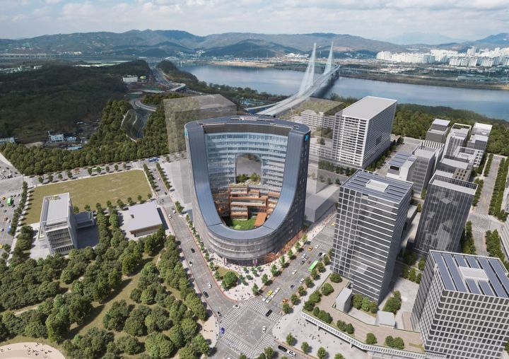 [서울=뉴시스] JYP 신사옥 조감도(안). (자료=강동구 제공) 2026.04.16. *재판매 및 DB 금지