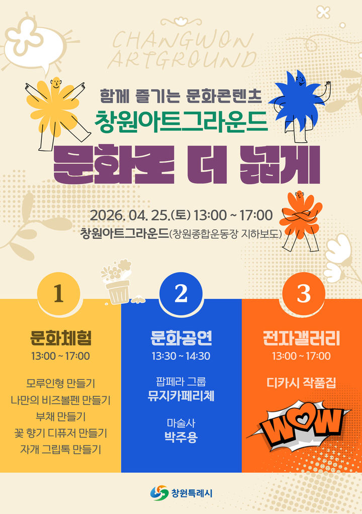 창원시, 25일 도심 속 문화놀이터 '아트그라운드' 행사