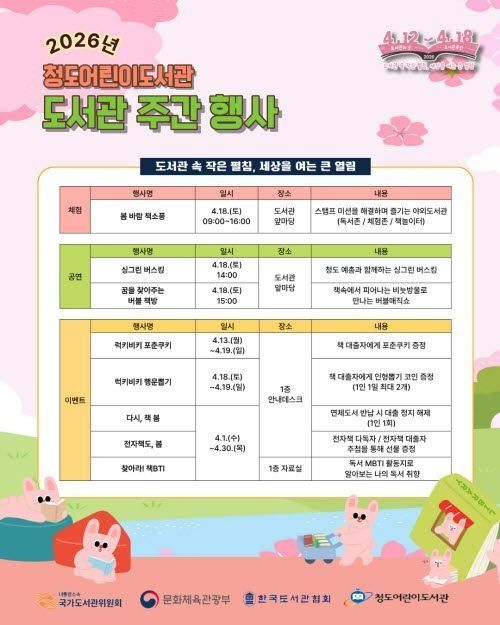 청도어린이도서관, 18일 야외도서관 체험행사 개최 (사진=청도어린이도서관 제공) *재판매 및 DB 금지