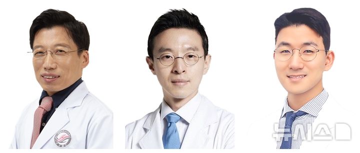 [서울=뉴시스] 왼쪽부터 양병은·변수환·박상윤 한림대학교성심병원 치과 구강악안면외과 교수. (사진= 한림대학교성심병원 제공)