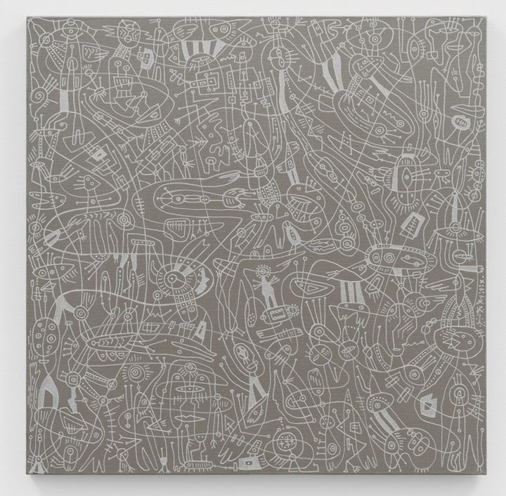 VIO CHOE, TIME SIGNALS The Silver Answer, 2026, Acrylic and mixed media on canvas, 91 × 91 cm_2_low (2) *재판매 및 DB 금지