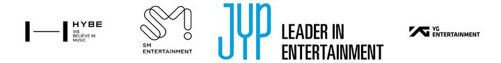 [서울=뉴시스] 4대 K-팝 기획사 로고. (사진 = 각사 제공) 2026.04.16 photo@newsis.com *재판매 및 DB 금지