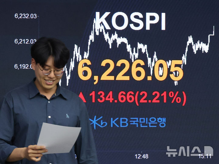 [서울=뉴시스] 김금보 기자 = 16일 서울 영등포구 여의도 KB국민은행 스마트딜링룸에서 딜러들이 업무를 하고 있다. 코스피는 전 거래일(6091.39)보다 134.66포인트(2.21%) 상승한 6226.05에, 코스닥 지수는 전 거래일(1152.43)보다 10.54포인트(0.91%) 오른 1162.97에 마쳤다. 서울 외환시장에서 원·달러 환율은 전 거래일(1474.2원)보다 0.4원 오른 1474.6원에 주간 거래를 마감했다. 2026.04.16. kgb@newsis.com