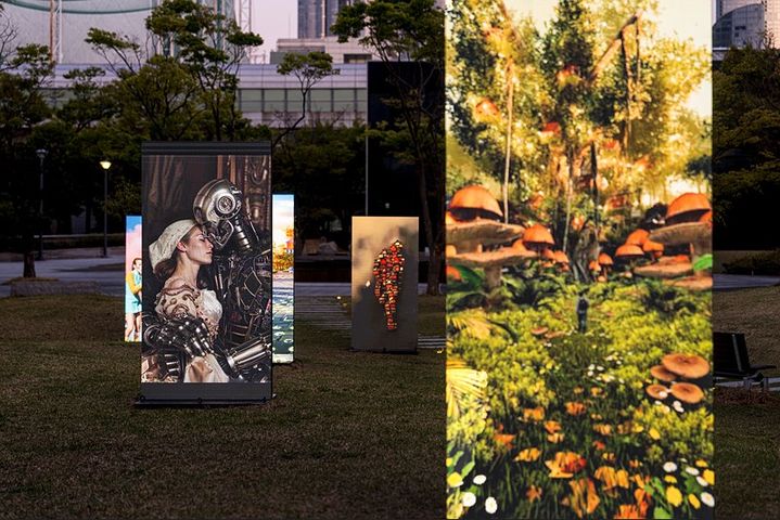 [부산=뉴시스] 2025 루프 랩 부산의 '디지털 서브컬처: 모두가 창조자' 전시 전경. (사진=부산시 제공) 2026.04.17. photo@newsis.com *재판매 및 DB 금지