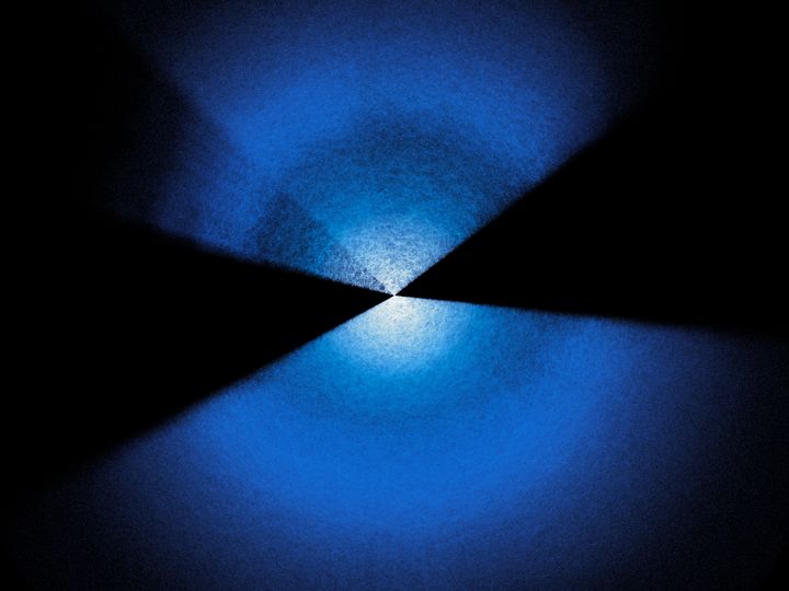 암흑에너지분광장비(DESI)가 5년 동안 구축해 온 우주 지도의 모습. 지구는 쐐기 모양의 중심에 있으며, 각 점은 은하를 나타낸다. (사진=천문연 제공) *재판매 및 DB 금지