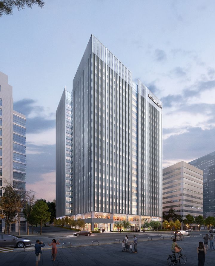 [서울=뉴시스] 코리안리재보험 신사옥 조감도 (사진=DL이앤씨) 2026. 4. 17. *재판매 및 DB 금지