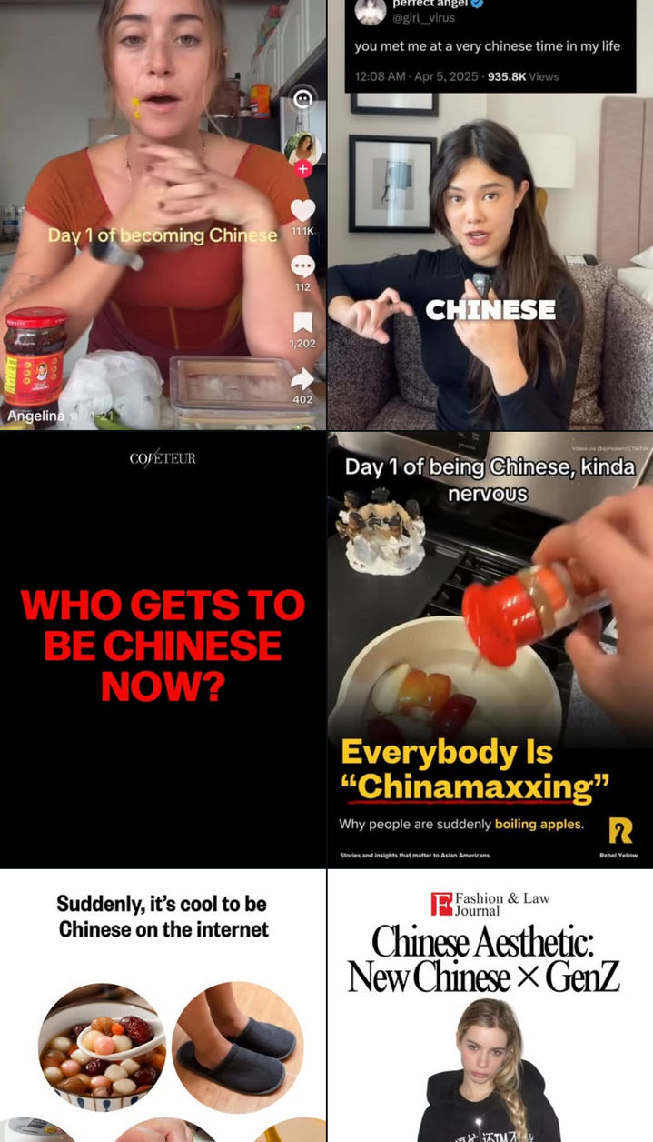 [서울=뉴시스] 최근 SNS에서 '중국인 되기(Becoming Chinese)' 밈에 대한 다양한 콘텐츠가 올라오고 있다.(사진출처: 인스타그램 캡처)2026.04.17.