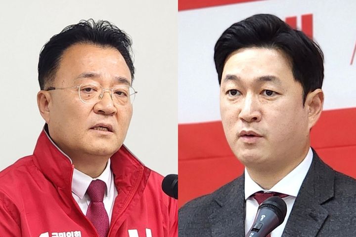 [청주=뉴시스] 국민의힘 서승우 청주시장 예비후보(왼쪽)와 이욱희 예비후보. (사진=뉴시스 DB). photo@newsis.com *재판매 및 DB 금지