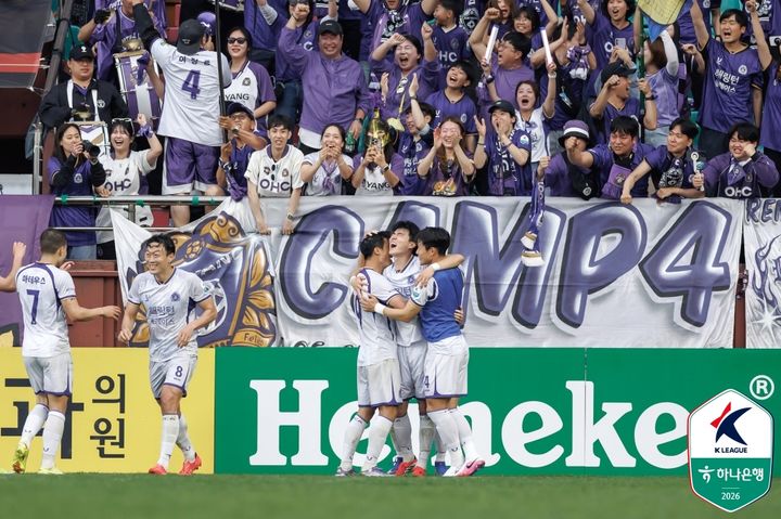 [서울=뉴시스]K리그1 안양 최건주 결승골. (사진=한국프로축구연맹 제공)