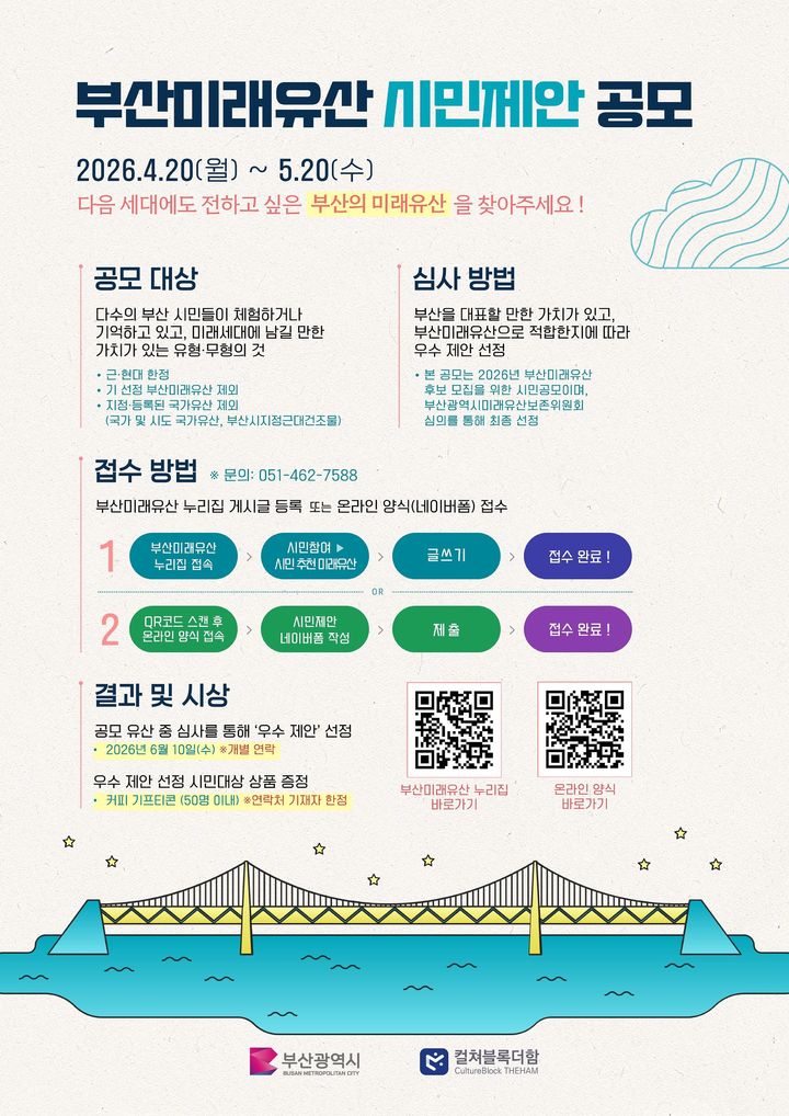 [부산=뉴시스] 2026년 부산미래유산 시민제안 공모 (그림=부산시 제공) 2026.04.20. photo@newsis.com *재판매 및 DB 금지