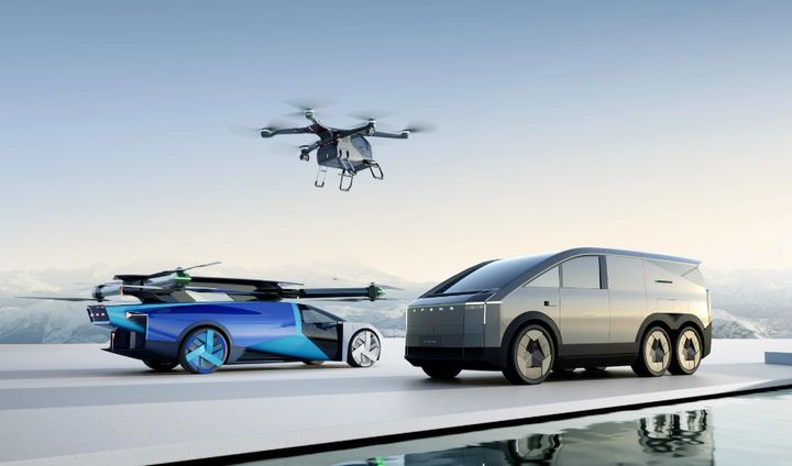 [서울=뉴시스] 자동차에서 무선으로 충전해 드론을 사용하는 개념의 '지상 항모' 구상도. 중국에서 '육지 항모'라는 이름으로 개발되고 있다.(출처: 바이두) 2026.04.20.&nbsp; *재판매 및 DB 금지