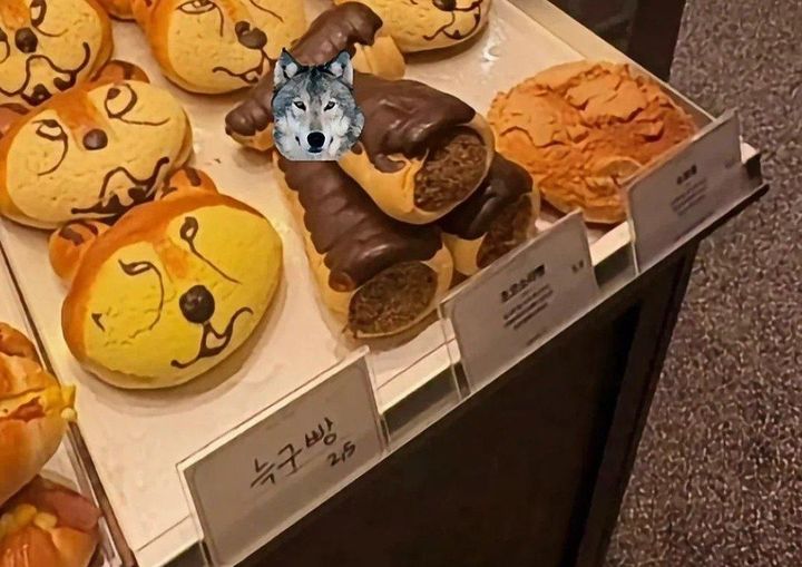 대전으로 추정되는 한 제과점에서 '늑구빵'이 판매되고 있다. [온라인 커뮤니티 갈무리] *재판매 및 DB 금지