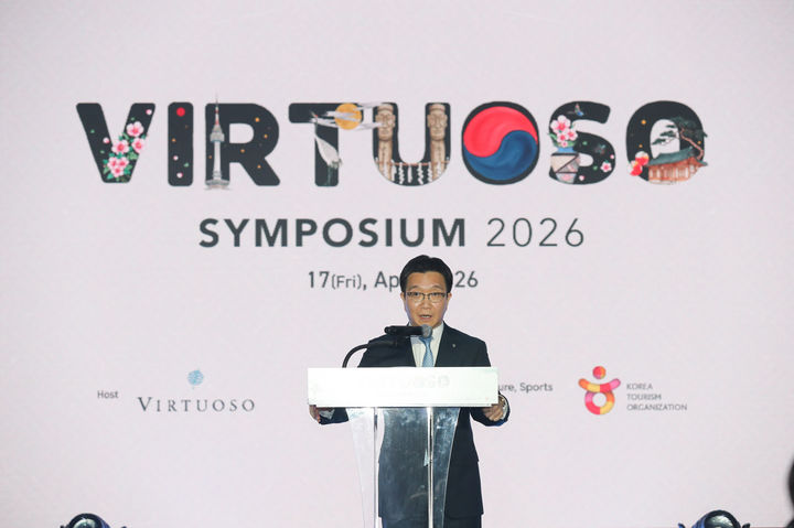 버츄오소 심포지엄에서 환영사를 하는 한국관광공사 박성혁 사장. (사진=관광공사) *재판매 및 DB 금지