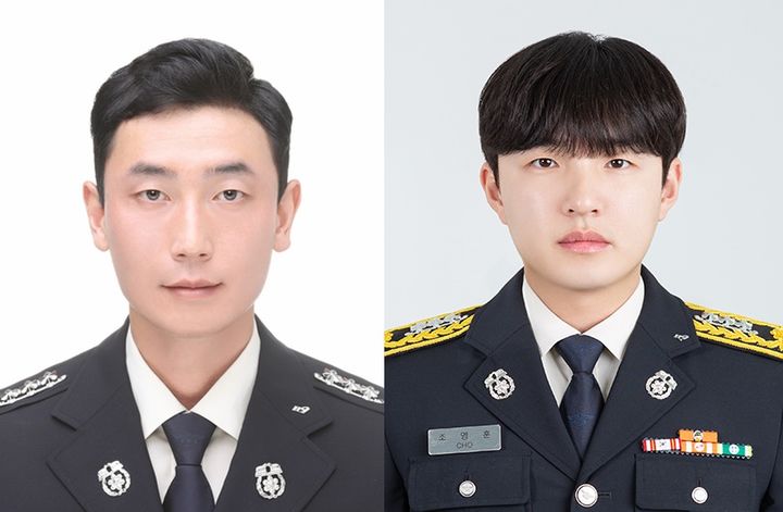 [태안=뉴시스] 태안소방서 노재한 소방장(왼쪽)과 조영훈 소방교. (사진=태안소방서 제공) 2026.04.20. photo@newsis.com *재판매 및 DB 금지