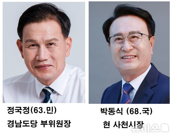 [6·3사천] 민주 정국정·국힘 박동식, 시장선거 맞대결