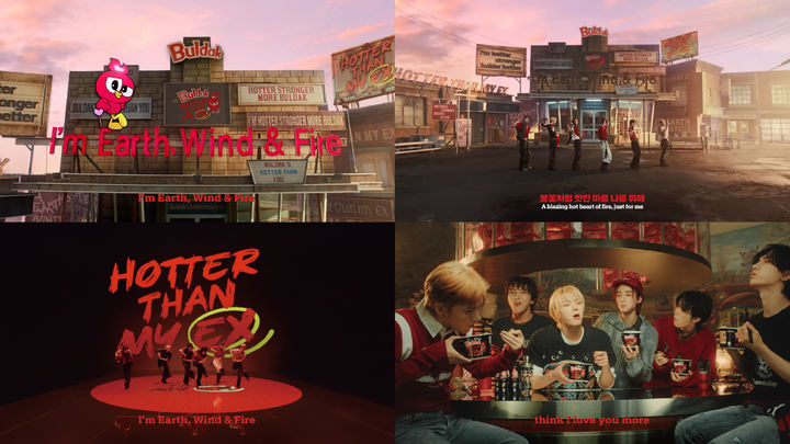 [서울=뉴시스] 삼양식품의 글로벌 캠페인 'Hotter Than My EX'의 뮤직비디오(사진=삼양식품) *재판매 및 DB 금지