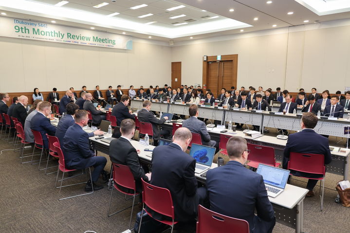 [세종=뉴시스]체코 원전사업자(EDU II)와 체코 산업통상부 핵심 인사 40여명이 한수원과 회의를 시행하고 있다.(사진=한국수력원자력 제공) *재판매 및 DB 금지