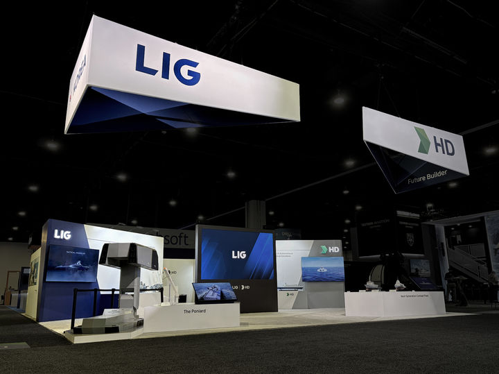 [서울=뉴시스] LIG 디펜스&에어로스페이스(D&A)가 20~22일(현지시간) 미국 메릴랜드주에서 열리는 해양 방산 전시회 '씨 에어 스페이스(SAS) 2026'에 참가해 HD현대중공업과 공동 부스를 운영한다. (사진=LIG D&A 제공) 2026.04.21 photo@newsis.com *재판매 및 DB 금지