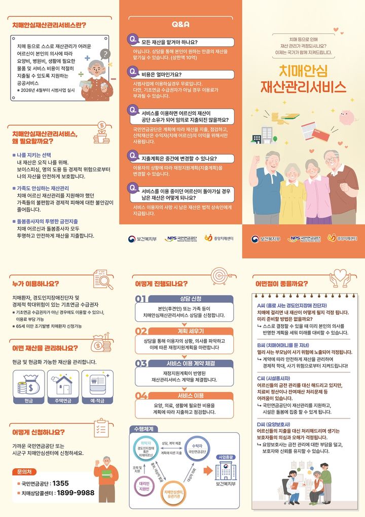 [세종=뉴시스]치매안심재산관리서비스 리플릿. (사진=보건복지부 제공) 2026.04.21. photo@newsis.com *재판매 및 DB 금지