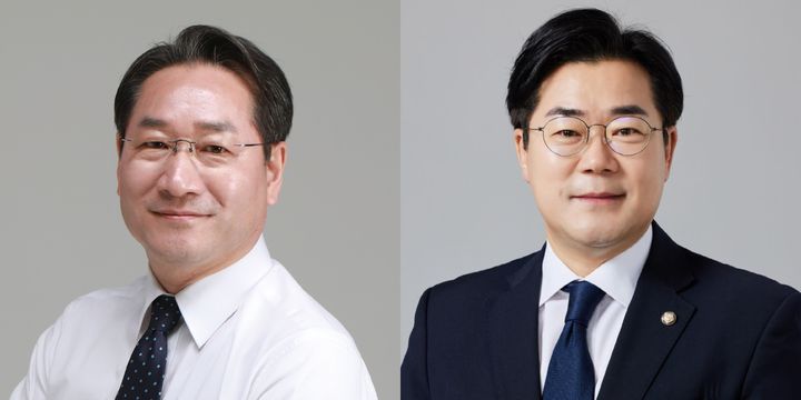 유정복(왼쪽) 인천시장과 박찬대(오른쪽) 더불어민주당 의원. (사진=SNS 갈무리) *재판매 및 DB 금지