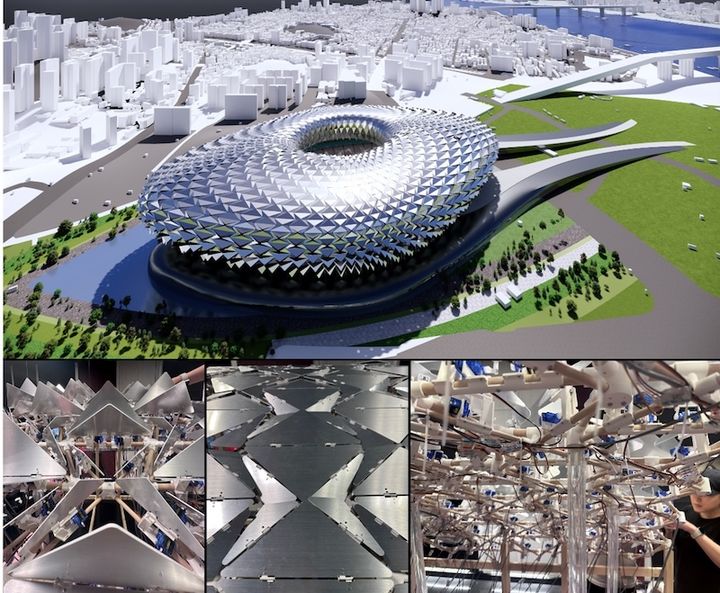 [서울=뉴시스] AI 자율제어로 실시간 구동되는 키네틱 파사드 목업. (사진=중앙대 제공) 2026.04.21. photo@newsis.com *재판매 및 DB 금지